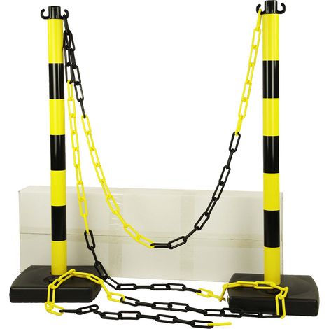 Kit 2 poteaux PVC Jaune/Noir - 2000871 (1/2)