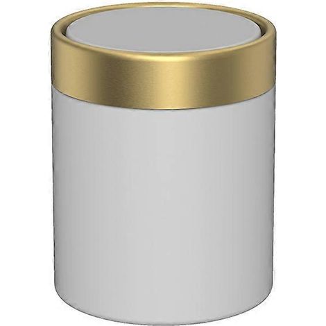 Mini poubelle en acier inoxydable, petite poubelle de table blanche (1/5)