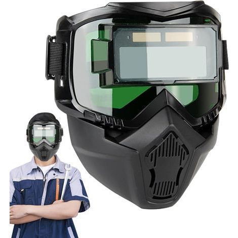 Lot de 1 Casque de Soudage à Assombrissement Automatique, Protection Amovible pour Soudage, Masque Respiratoire pour Meulage et Soudure avec Écran de Protection (1/5)
