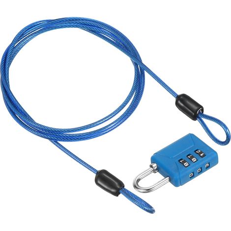 3.3ft (39.4") Câble Sécurité En Acier Bleu Transparent Bleu (1/5)