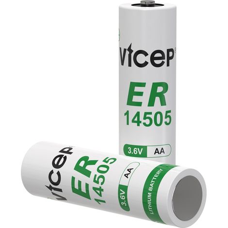 Lot de 2 Piles Lithium ER14505 AA 3,6V Li-SOCL₂ LS14500 2700mAh (1/5)