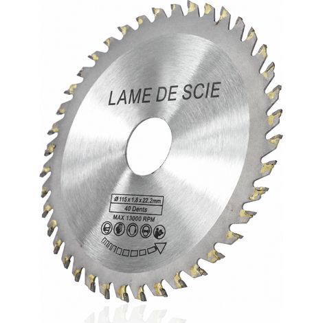 Lame de scie circulaire TCT 115X22.2X40T modèle 115B alésage 22.2mm 40T épaisseur 1.8mm 12 × 12 × 1 cm 100 g – Livraison gratuite