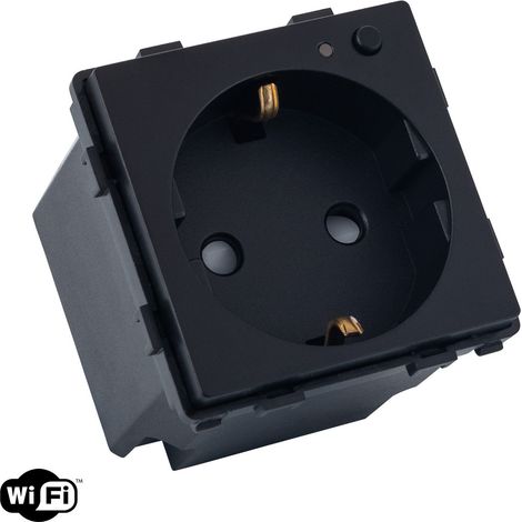 Presa Tipo F Schuko Wi-Fi Modern Nero (1/4)