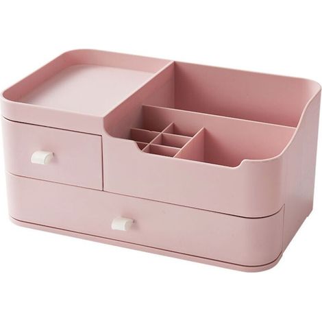 Rose Rangement Maquillage Boite Organisateur Tiroir: Pour Salle de Bain pour Produit de Beauté Cosmetique Palette - Make Up Organiser Acrylique Rouge a Levre & Range Skincare Parfum (1/4)