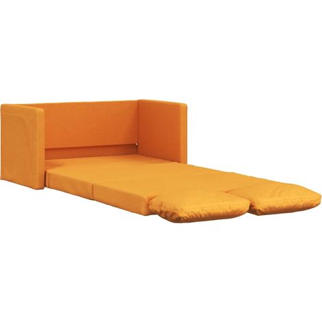 vidaXL Divano Letto da Terra 2 in 1 Giallo Scuro 112x174x55 cm Tessuto