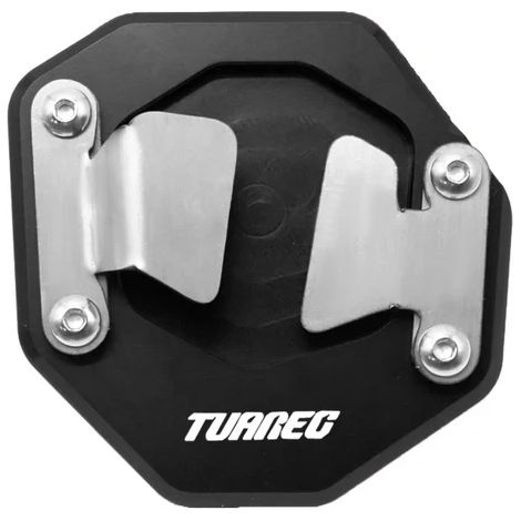 (Noir) Compatible avec Aprilia TUAREG 660 2021-2022 - Accessoires moto - Extension de béquille latérale en aluminium CNC - Patin de béquille élargi maxpower (1/4)