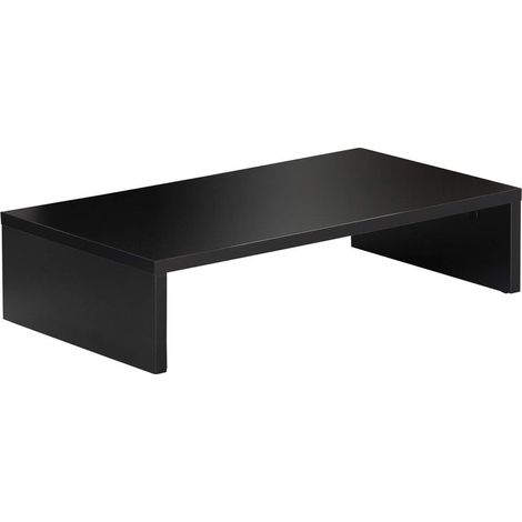 Support en bois pour écran, moniteur, ordinateur portable, PC, télévision, pour bureau à domicile, 40 x 30 x 9,6 cm, noir (1/5)