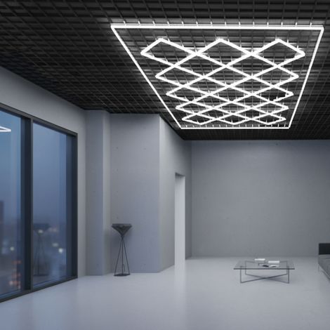 IluminaShop - Regleta LED Hexagonal Rombo 680W IP30 Blanco Frio 6000K (1/3)