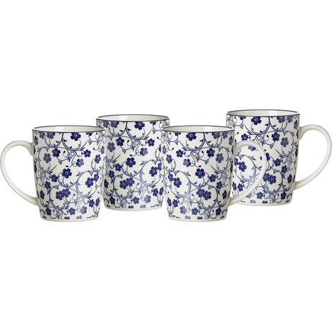 Ritzenhoff & Breker Tazza di caffè Set di Royal Sakura, 4 Pezzi, 350 ML, in Porcellana, Bianco e Blu (1/2)