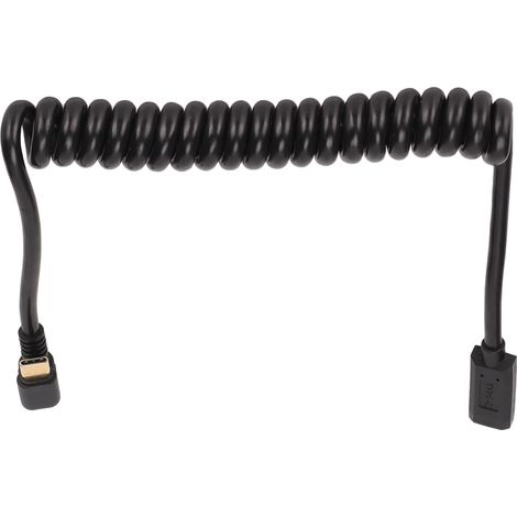 Câble de Prolongation USB-C Mâle vers Femelle 4K 60Hz Coude en U avec Ressort pour Voiture PC Portable (1/5)