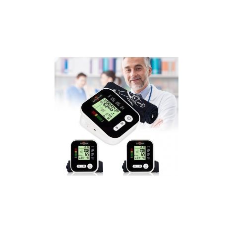 Ortviai – Oberarm-Blutdruckmessgerät elektronisch mit LCD-Display – automatische Messung von Druck und Puls, Arrhythmie-Erkennung, Farbskala (1/5)