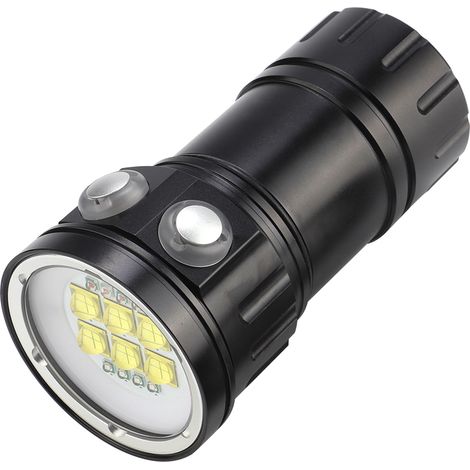 Lampe torche LED étanche de plongée extérieure, lumière rouge bleue blanche, lampe de photographie sous-marine (1/5)