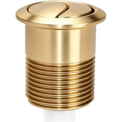Bouton poussoir de rechange pour chasse d'eau, forme ronde, moderne, pour réservoir de chasse d'eau double Skipper 45 (doré) (1/5)