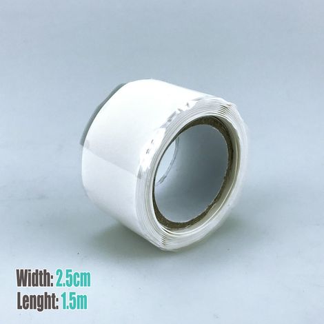 3 rouleaux de ruban adhésif silicone simple face isolant, imperméable et résistant aux hautes et basses températures. (2,5 cm x 1,5 m) (1/5)
