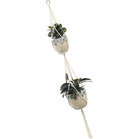 Sac de rangement en filet pour plantes d'extérieur, 1 pièce, corde en coton, pot de fleurs suspendu (1/5)