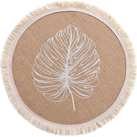 Set de Table Rond en Jute "Mogador" 38cm Naturel (1/3)