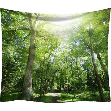 Tapisserie Nature Tapisserie Arbre Brumeux Tapisserie Ruisseau de la Jungle Tapisserie Paysage Psychédélique (1/5)