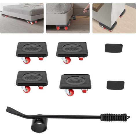 Kit de roulettes de transport de meubles, lève-meubles avec 4 pièces Déplacer Sliders Max pour 400KG (1/5)