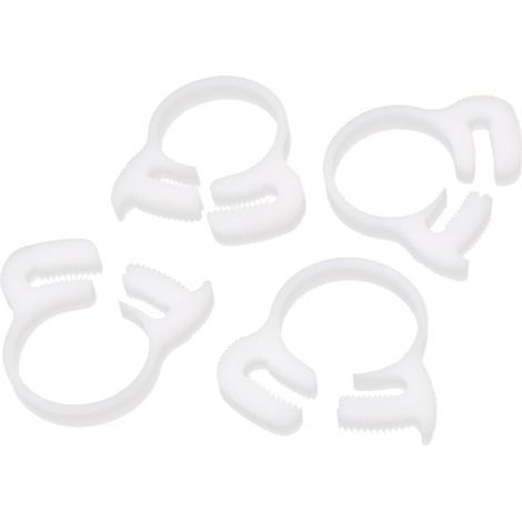 Collier de Serrage Tuyau Pince Clip Serre Joint 21.5mm-23.5mm double cliquet fixation plastique blanc 4 pcs (1/2)
