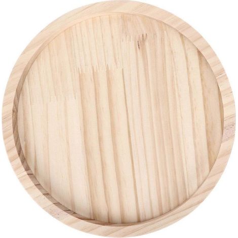 Plateau à clipser rond en bambou naturel de 25 cm (9,8 po) pour canapé, accoudoir, idéal pour les collations, le café ou le thé, avec télécommande. (1/5)
