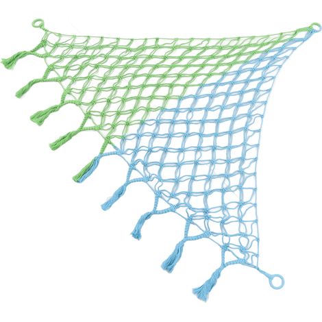Hamac triangulaire pour jouets en peluche, en corde de coton tissée avec poche de rangement suspendue (1/5)
