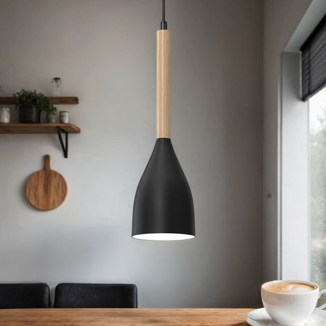 Pendelleuchte Schwarz E27 Ø 11 cm Metall Hängeleuchte