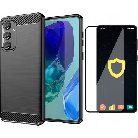 Cover posteriore in carbonio per Galaxy M55 5G + vetro (1/5)