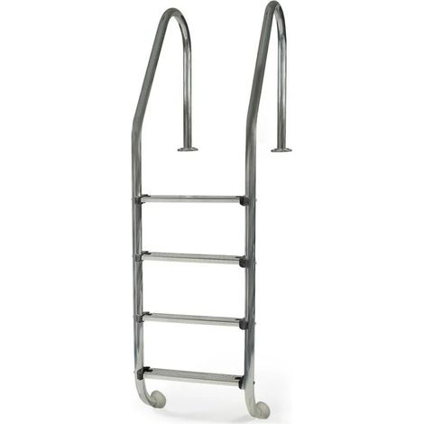 Escalera de piscina gre estándar 4 peldaños antideslizante inox