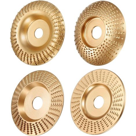Disques de meulage carbure de tungstène 4 pièces pour façonnage meulage découpe bois compatibles meuleuse d'angle 115 mm 125 mm (1/4)