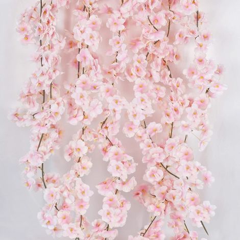 4PCS Guirlandes de Fleurs de Cerisier Artificielles 180cm Cerisier Artificielles Suspendre pour Mariage Maison Jardin Miroir Salon (Chaque Bande Contient 144 têtes de Fleurs) (1/5)