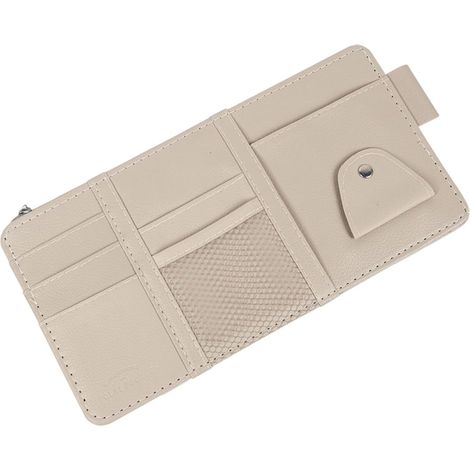 Organiseur universel pour visières de voiture, poches de rangement multicouches, clip à lunettes pour cartes d'immatriculation et accessoires (1/5)