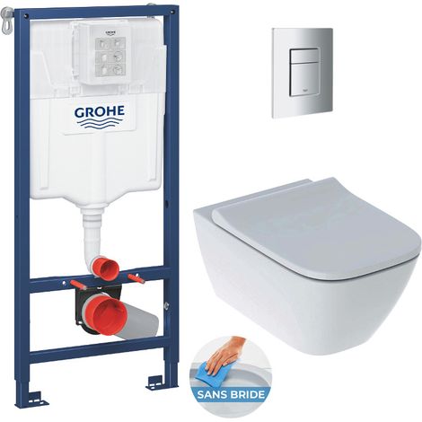 Grohe Pacchetto per WC Bati-support Rapid SL + vaso sospeso Geberit Smyle Square + pannello di comando per WC Skate Cosmopolitan