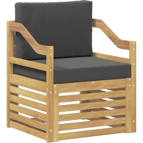 Canapé d'extérieur, polyester blanc et gris anthracite. (1/5)