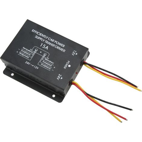 Convertisseur 24V à 12V, Protection contre les courts-circuits, réducteur de tension environnemental professionnel pour voiture, 15a (1/5)