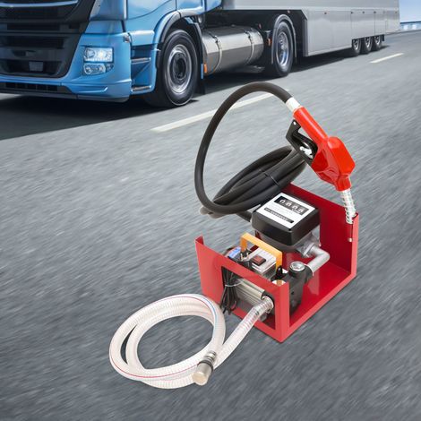 Diesel Transferpumpe 550W, 60L/min, 2800 U/min, Selbstansaugend, mit Zapfpistole & Durchflussmesser, Ideal für Baumaschinen & Landwirtschaft (1/5)