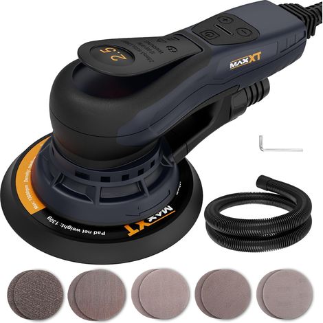 Maxxt – Ponceuse excentrique sans fil 230V – Moteur Brushless 2,5mm – Pour ponçage bois, plastique et cloisons sèches – Léger et ergonomique