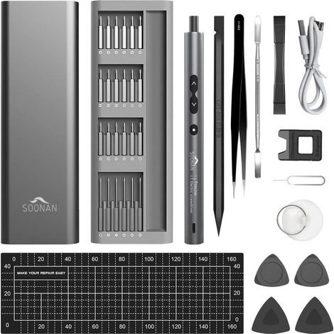 Kit Tournevis De Précision, Tournevis De Precision 62 en 1, Lumières LED Mini Perceuse Electrique, Avec Jeu De Tournevis Pour l'électronique, Montre, Lunettes, Drone, PC MacBooK (1/5)