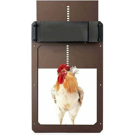 Kit de porte de poulailler automatique, porte de poulailler automatique alimentée par batterie avec minuterie et capteur de lumière, accessoires de poulailler (1/3)