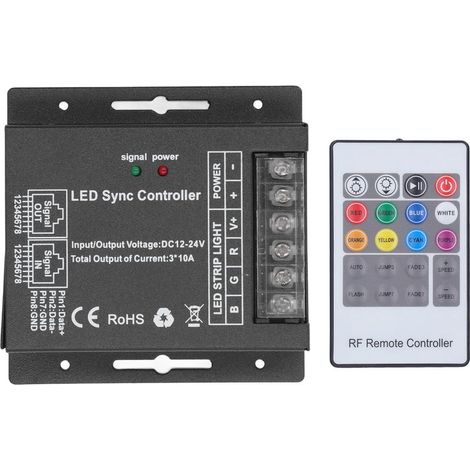 Variateur LED RGB avec Télécommande 24 Touches pour Ruban LED 12V-24V (1/5)
