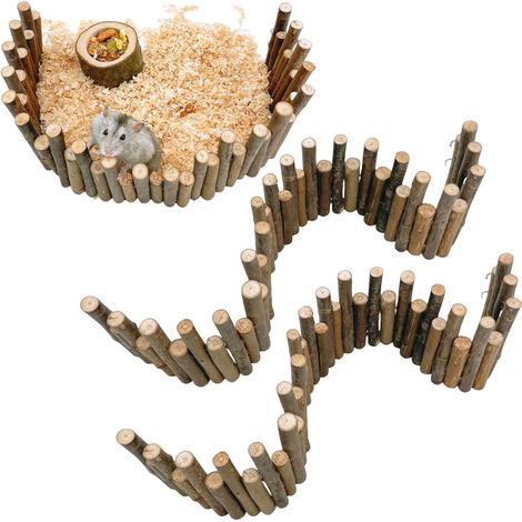 2pcs Échelle en Bois pour Hamster, Pont en Bois pour Rongeurs, Pont d'escalade pour Petits Animaux Clôture en Bois pour Hamster Échelle d'escalade pour Hamster, Cochon d'Inde, Petits Animaux (1/5)