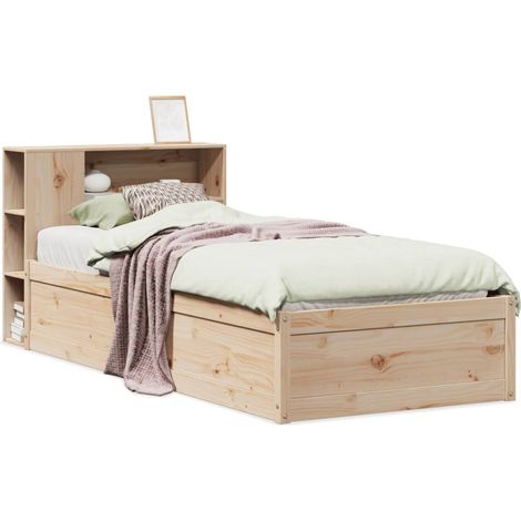 Maison Exclusive - Cadre de lit sans matelas 75x190 cm bois de pin massif (1/5)