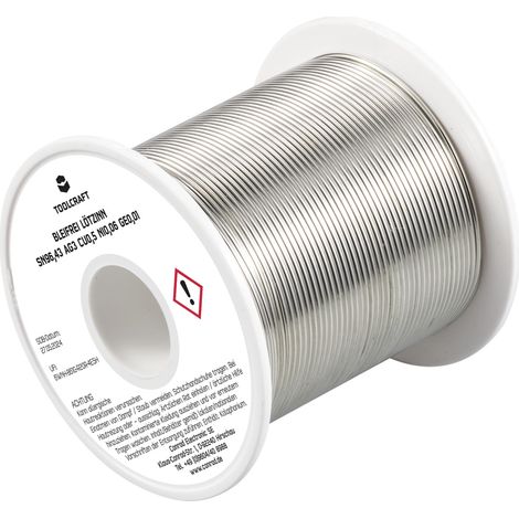 TOOLCRAFT TO-9503340 Lötzinn, bleifrei Spule Sn96,43Ag3Cu0,5Ni0,06Ge0,01 ROL1 250 g 1.2 mm (1/3)