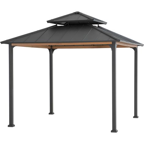 Cenador de acero Pasu - 300cm x 300cm, antracita