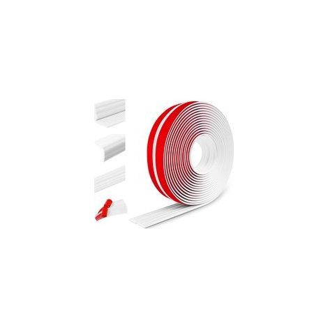 Strisce adesive decorative bianche 20 mm x 3 m, per proteggere angoli di pareti e pavimenti, battiscopa flessibili in PVC (1/5)