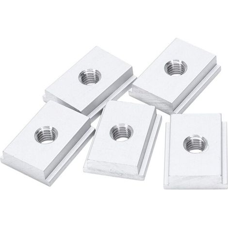 5 écrous coulissants M8 rainure T alliage aluminium pour outils bois gabarits (1/5)