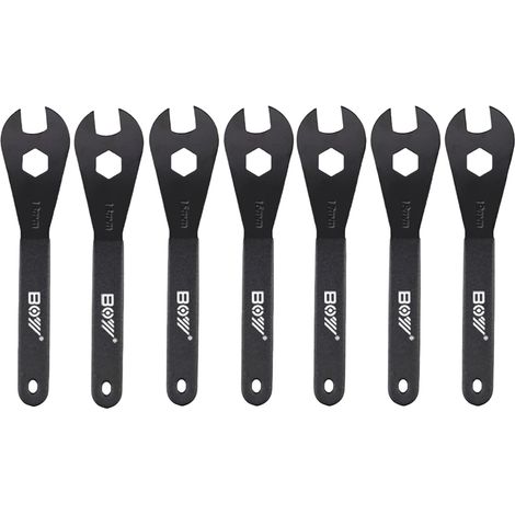 Boy Ultra-Mince Clé à Rayons de Vélo, Kit de 7 Clés pour Écrou de Moyeu, 0.25cm d'Épaisseur, Acier Noir, Installation d'Essieu (1/5)