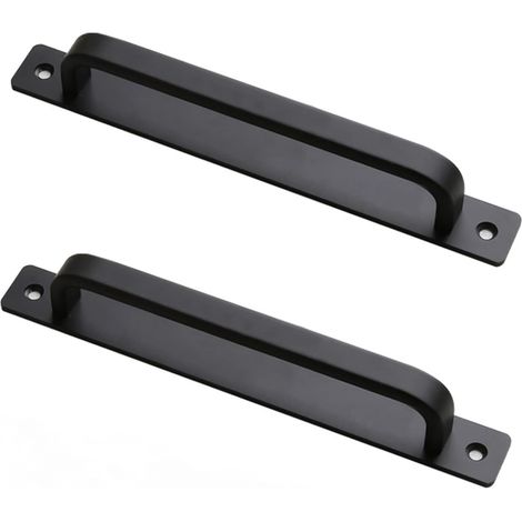 Tirador para puerta corredera, tirador para armario, distancia entre orificios de 192 mm, color negro, dos piezas. (1/4)