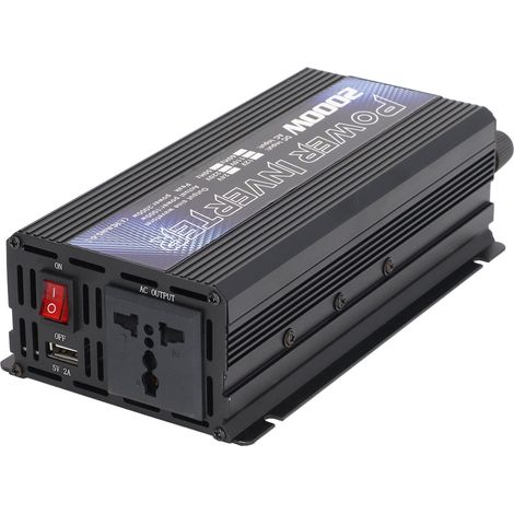 Universal-Wechselrichter für Autos mit Solarenergie, Gehäuse aus Aluminiumlegierung, geräuscharm, modifizierte Sinuswelle, 2000 W, vielseitig einsetzbar zum Laden (1/5)