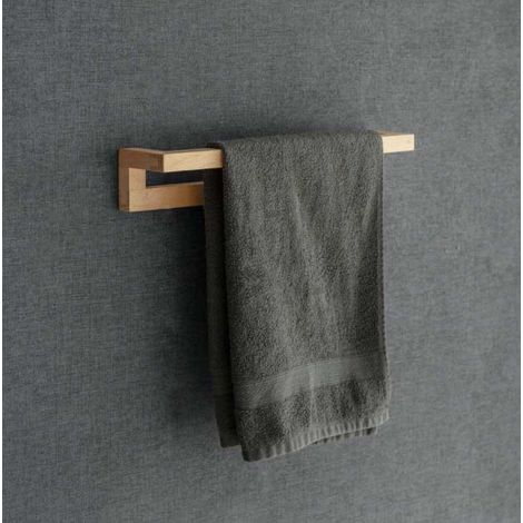 Southbourne Wooden Beech Bathroom Cloakroom Single Towel Rail Bar Holder Hanger (1/3)