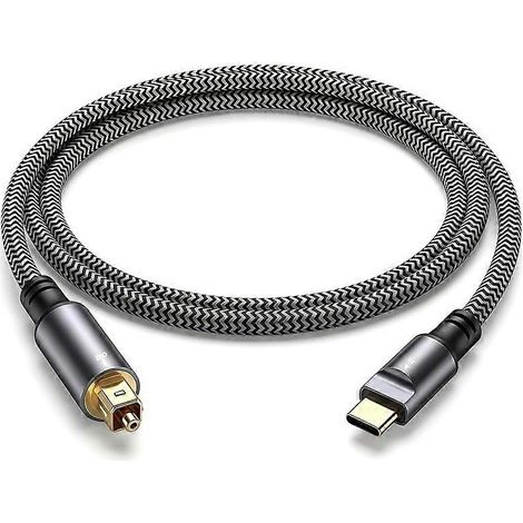 Câble audio optique USB-C vers Toslink, câble audio numérique unidirectionnel Type-C vers SPDIF, émetteur S/PDIF (79 pouces) (1/5)
